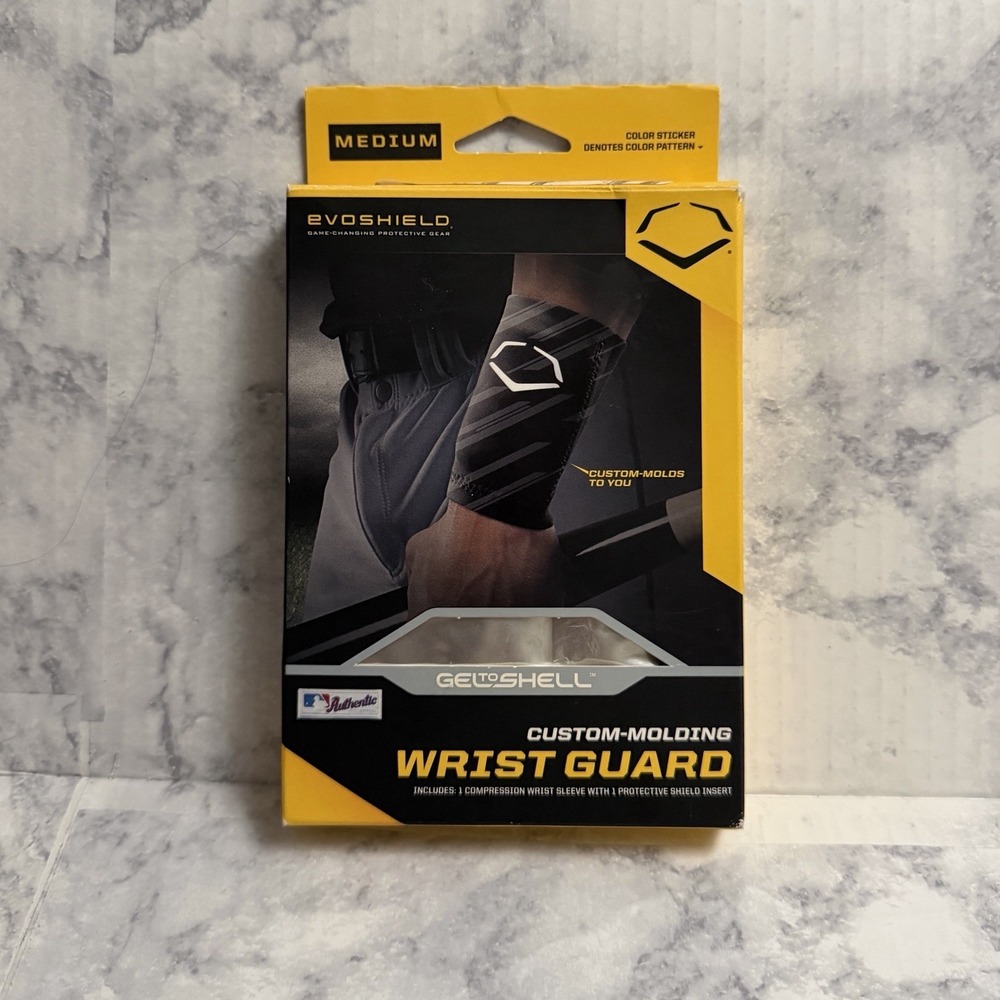 Evoshield Custom Molding Wrist Guard Size Medium White Gray Speed‎ Striped Gel